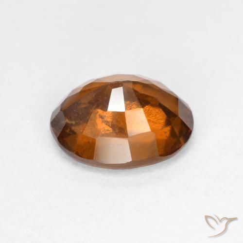 Hessonite Garnet Gemstone in 8.1 x 6.7 mm Size for Sale, Hessonite Garnet Stone in Dark Orange Color