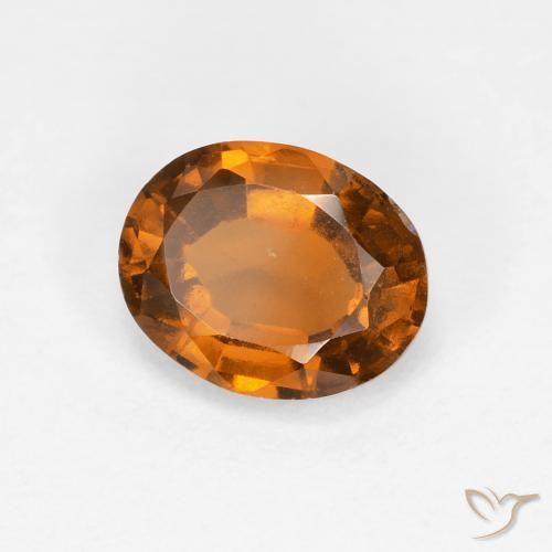 1.24 ct Orange Hessonite Garnet Stone, Natural Hessonite Garnet in Oval Facet Shape for Sale