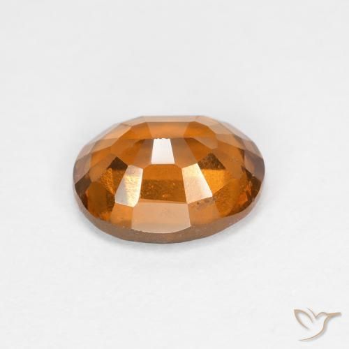 Hessonite Garnet Gemstone in 7.3 x 5.8 mm Size for Sale, Hessonite Garnet Stone in Medium Orange Color