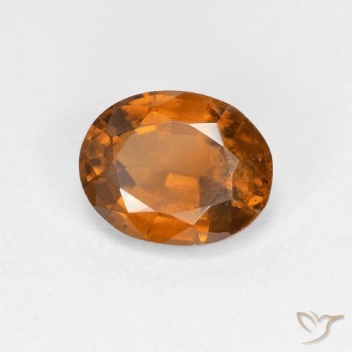 1.34 ct Orange Hessonite Garnet Stone, Natural Hessonite Garnet in Oval Facet Shape for Sale