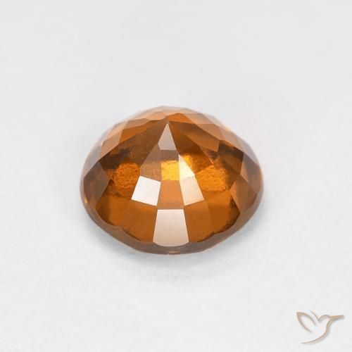 Hessonite Garnet Gemstone in 6 mm (calibrated) Size for Sale, Hessonite Garnet Stone in Medium Orange Color