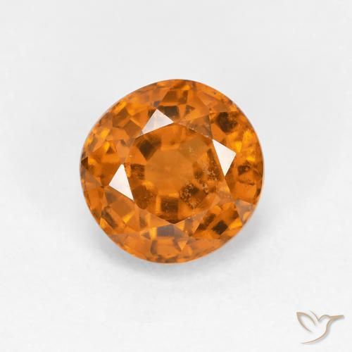 1.06ct Natural Yellowish Orange Hessonite Garnet, Round, VS