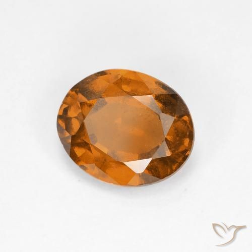 1.52 ct Orange Hessonite Garnet Stone, Natural Hessonite Garnet in Oval Facet Shape for Sale