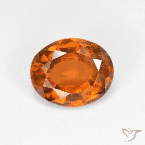 1.86ct Natural Deep Orange Hessonite Garnet, Oval, VS