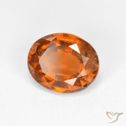 1.86 ct Orange Hessonite Garnet Stone, Natural Hessonite Garnet in Oval Facet Shape for Sale
