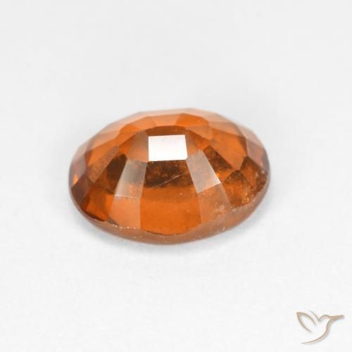 Hessonite Garnet Gemstone in 8.2 x 6.8 mm Size for Sale, Hessonite Garnet Stone in Deep Orange Color