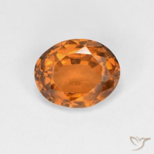 1.10ct Natural Amber Orange Hessonite Garnet, Oval, VS