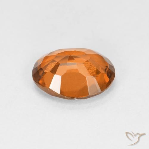Hessonite Garnet Gemstone in 7.1 x 5.7 mm Size for Sale, Hessonite Garnet Stone in Amber Orange Color