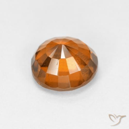 Hessonite Garnet Gemstone in 6 mm (calibrated) Size for Sale, Hessonite Garnet Stone in Medium Orange Color