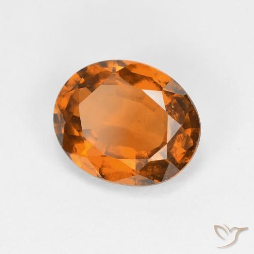 2.03 ct Orange Hessonite Garnet Stone, Natural Hessonite Garnet in Oval Facet Shape for Sale