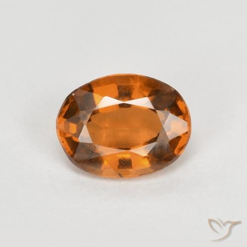 0.83ct Natural Deep Orange Hessonite Garnet, Oval, VS