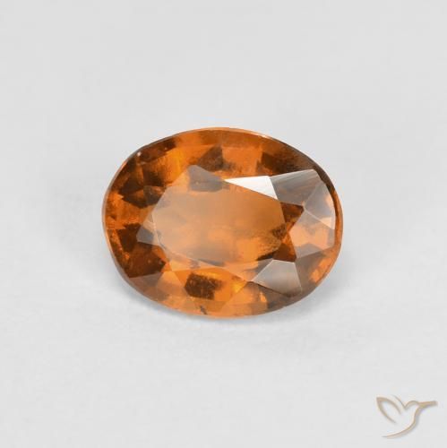 0.83 ct Orange Hessonite Garnet Stone, Natural Hessonite Garnet in Oval Facet Shape for Sale