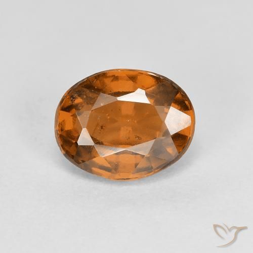 1.25 ct Orange Hessonite Garnet Gemstone, Hessonite Garnet Gem in Oval Facet Shape for Sale.