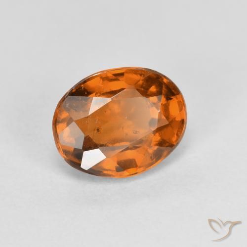 1.25 ct Orange Hessonite Garnet Stone, Natural Hessonite Garnet in Oval Facet Shape for Sale