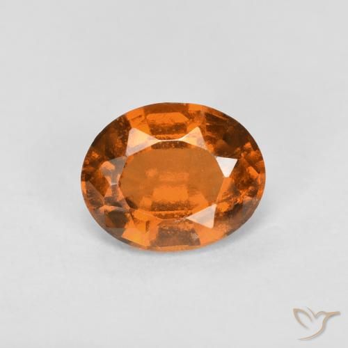 0.83ct Natural Medium Orange Hessonite Garnet, Oval, VS