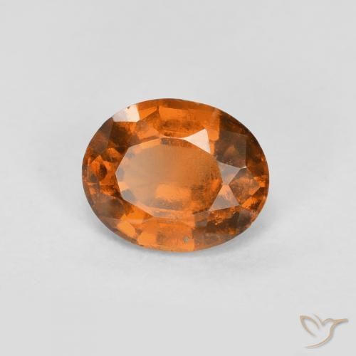 0.83 ct Orange Hessonite Garnet Stone, Natural Hessonite Garnet in Oval Facet Shape for Sale