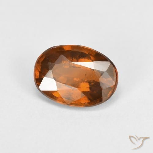 0.92 ct Orange Hessonite Garnet Stone, Natural Hessonite Garnet in Oval Facet Shape for Sale