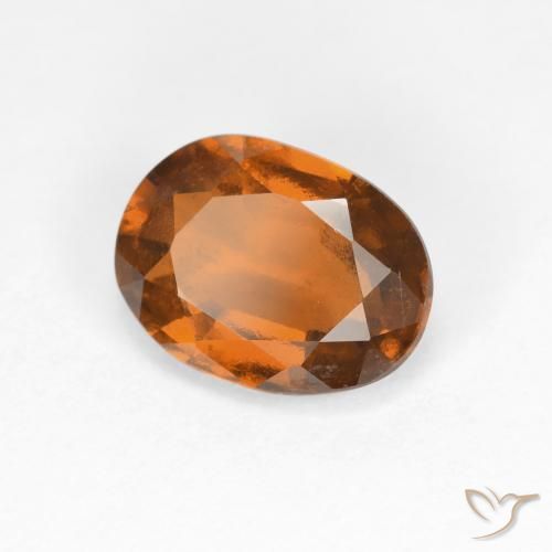 2.02 ct Orange Hessonite Garnet Stone, Natural Hessonite Garnet in Oval Facet Shape for Sale