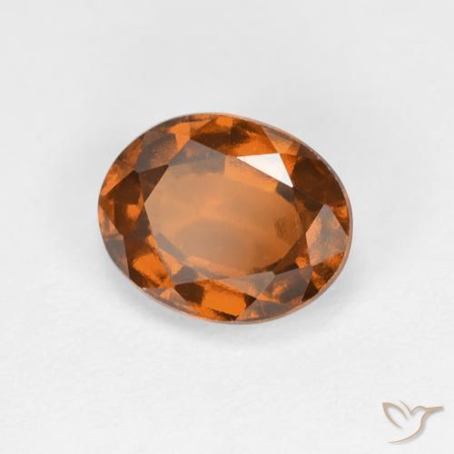 1.78 ct Orange Hessonite Garnet Stone, Natural Hessonite Garnet in Oval Facet Shape for Sale