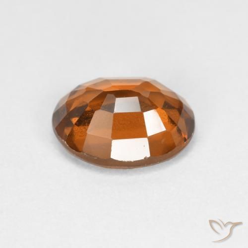 Hessonite Garnet Gemstone in 8.1 x 6.5 mm Size for Sale, Hessonite Garnet Stone in Medium Orange Color