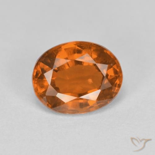 1.67 ct Orange Hessonite Garnet Gemstone, Hessonite Garnet Gem in Oval Facet Shape for Sale.