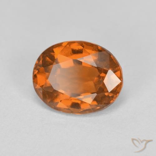 1.67 ct Orange Hessonite Garnet Stone, Natural Hessonite Garnet in Oval Facet Shape for Sale