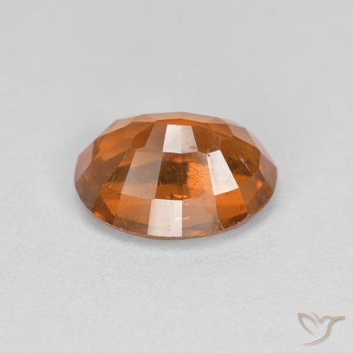Hessonite Garnet Gemstone in 8.1 x 6.6 mm Size for Sale, Hessonite Garnet Stone in Medium-Dark Orange Color