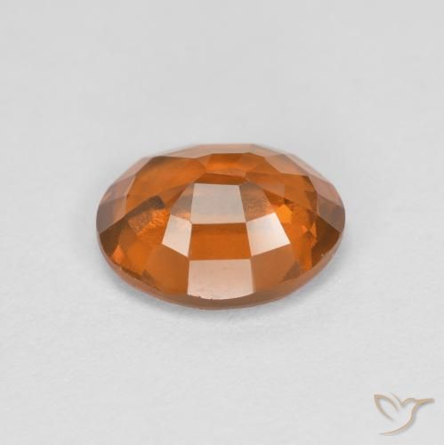 Hessonite Garnet Gemstone in 8.1 x 6.7 mm Size for Sale, Hessonite Garnet Stone in Medium-Dark Orange Color