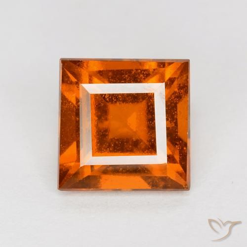 1.70ct Natural Deep Orange Hessonite Garnet, Square, VS