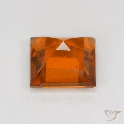 Hessonite Garnet Gemstone in 6.6 x 6.6 mm Size for Sale, Hessonite Garnet Stone in Deep Orange Color
