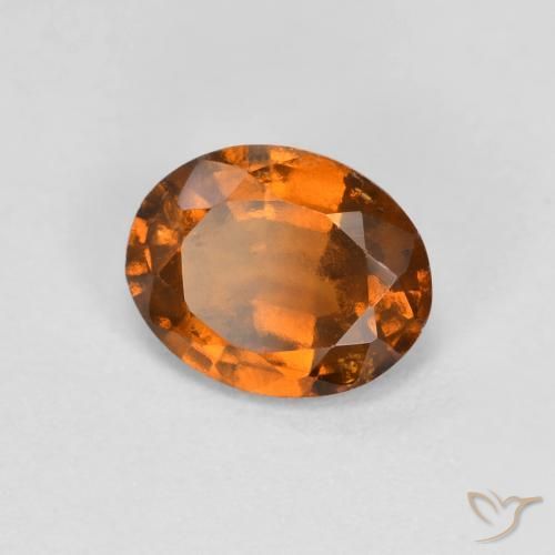 1.23 ct Orange Hessonite Garnet Stone, Natural Hessonite Garnet in Oval Facet Shape for Sale