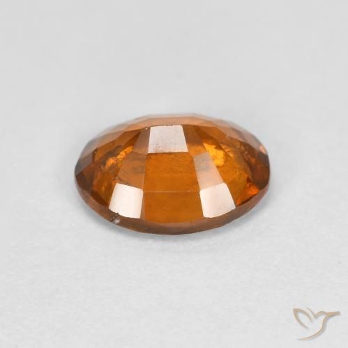 Hessonite Garnet Gemstone in 7.6 x 6 mm Size for Sale, Hessonite Garnet Stone in Medium Orange Color