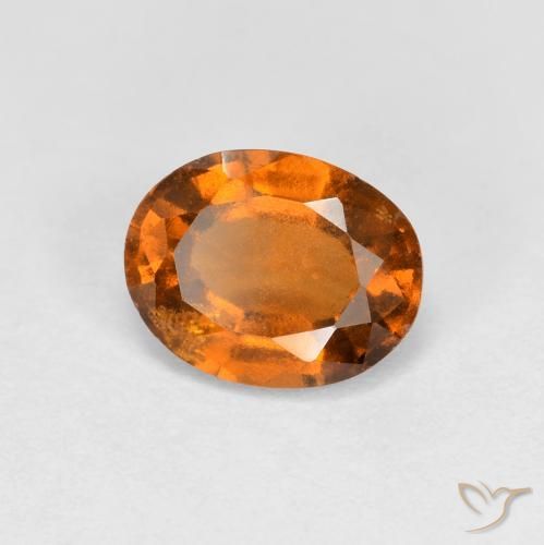 1.27 ct Orange Hessonite Garnet Stone, Natural Hessonite Garnet in Oval Facet Shape for Sale