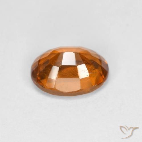 Hessonite Garnet Gemstone in 7.4 x 5.8 mm Size for Sale, Hessonite Garnet Stone in Medium Orange Color