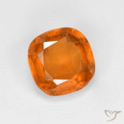 1.19 ct Orange Hessonite Garnet Stone, Natural Hessonite Garnet in Cushion-Cut Shape for Sale