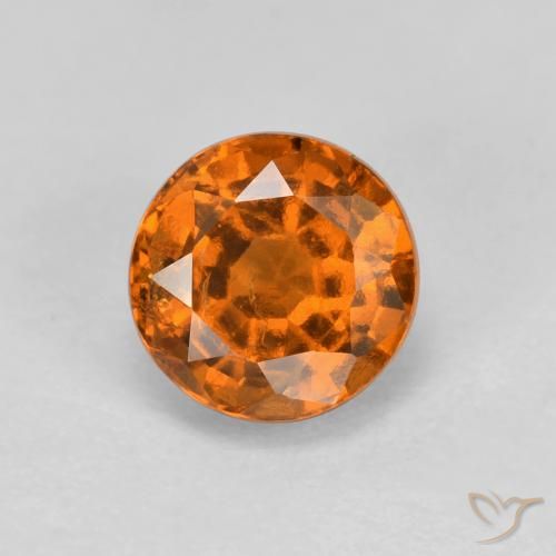 1.02ct Natural Medium Orange Hessonite Garnet, Round, VS