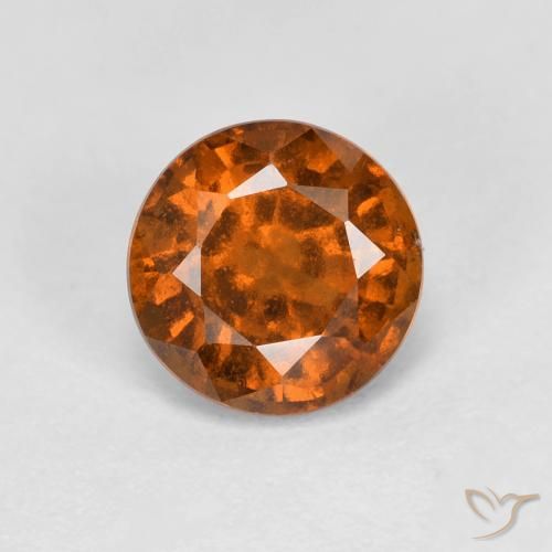 1,03 ct orangefarbener Hessonit-Granat, 5,9 mm Rundschliff aus Sri Lanka, Photo A