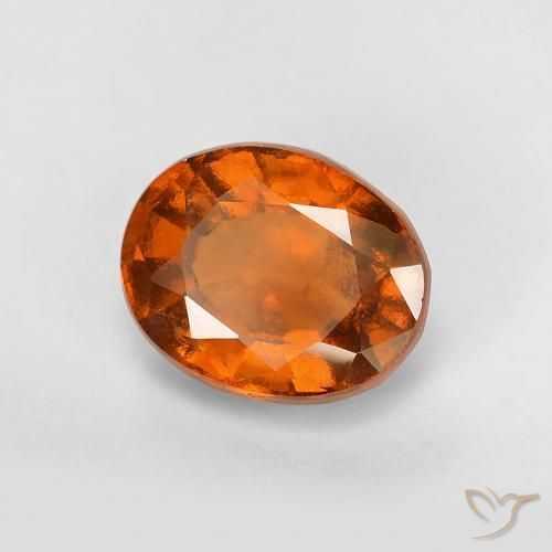 2.07 ct Orange Hessonite Garnet Stone, Natural Hessonite Garnet in Oval Facet Shape for Sale