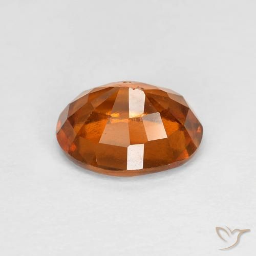 Hessonite Garnet Gemstone in 8.4 x 6.8 mm Size for Sale, Hessonite Garnet Stone in Medium-Dark Orange Color