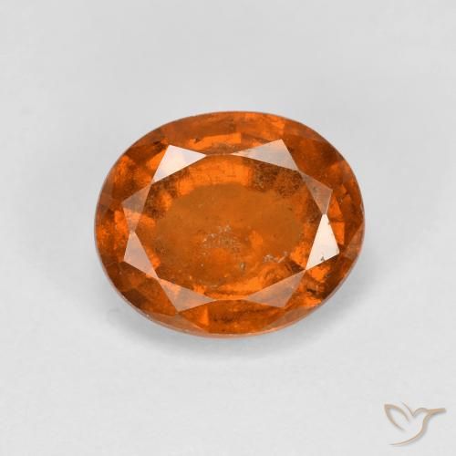 2.25 ct Orange Hessonite Garnet Gemstone, Hessonite Garnet Gem in Oval Facet Shape for Sale.