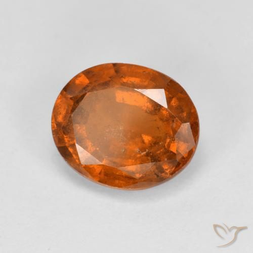 2.25 ct Orange Hessonite Garnet Stone, Natural Hessonite Garnet in Oval Facet Shape for Sale