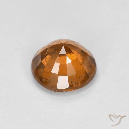 Hessonite Garnet Gemstone in 6 mm (calibrated) Size for Sale, Hessonite Garnet Stone in Medium Orange Color