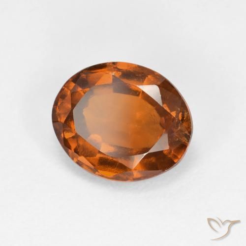 2.00 ct Orange Hessonite Garnet Stone, Natural Hessonite Garnet in Oval Facet Shape for Sale