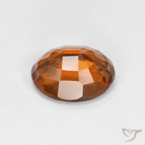 Hessonite Garnet Gemstone in 8.4 x 7 mm Size for Sale, Hessonite Garnet Stone in Deep Orange Color