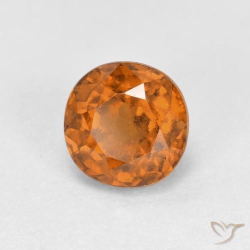1.09ct Natural Medium Orange Hessonite Garnet, Round, VS