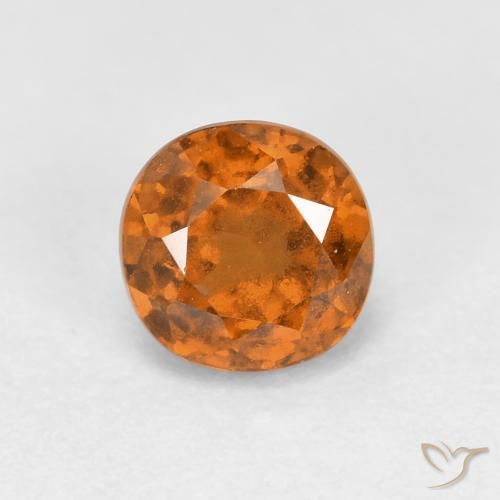 1.09 ct Orange Hessonite Garnet Stone, Natural Hessonite Garnet in Round Facet Shape for Sale