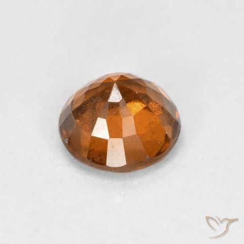 Hessonite Garnet Gemstone in 5.5 mm (calibrated) Size for Sale, Hessonite Garnet Stone in Medium-Dark Orange Color