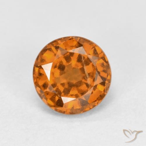 Grenat Hessonite Orange round facet 1,15 ct du Sri Lanka, dimension 6mm, pierre gemme naturelle Non traité, pureté VS, 1 pièce Grenat Hessonite de couleur Orange jaunâtre, dureté Mohs de 6.5 à 7.5 convient aux bijoux de tous les jours, pierre de sagesse, Photo A