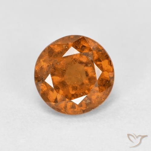 1.05ct Natural Earth Orange Hessonite Garnet, Round, VS