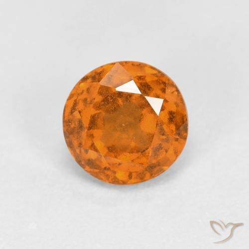 1.03ct Natural Earth Orange Hessonite Garnet, Round, VS